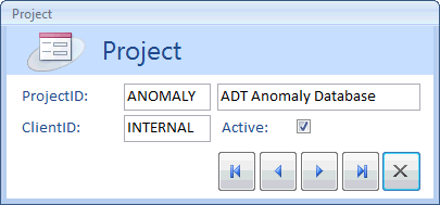 Standard navigation buttons on a form.